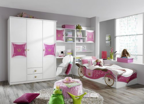 Rauch Kinderzimmer, Weiß-Rosa, mit Kronenmotiven