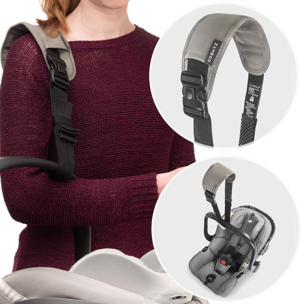 Tragegurt für Babyschale - Universal Tragehilfe mit Anti-Rutsch-Pad und Schulterpolster