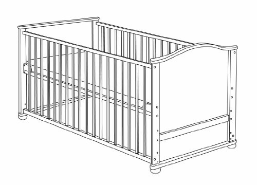 roba Babybett Adam & Eule, 70 × 140 cm, weiß, mit Ausstattung
