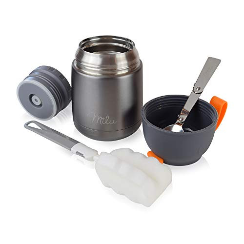 Milu Thermobehälter, Edelstahl, grau, 450 ml