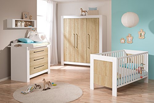 PAIDI Celino Kinderzimmer 3S/3T, Nebraska Eiche-kreideweiß