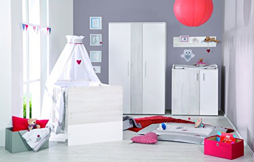 roba Alenja Babyzimmer-Set, weiß, Bett 70 × 140 cm