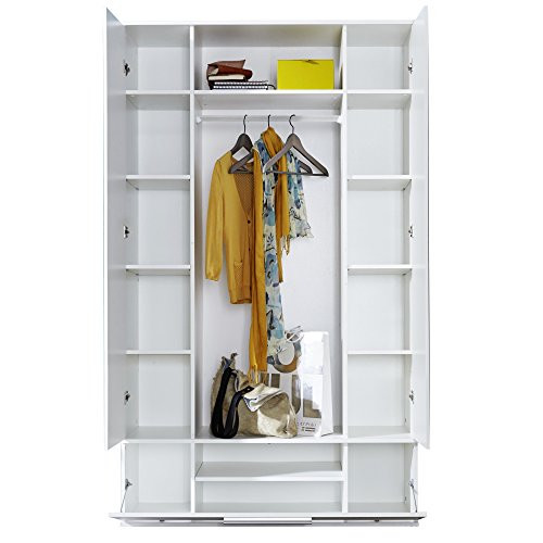 trendteam Ela Garderobenschrank, weiß, 115 cm breit