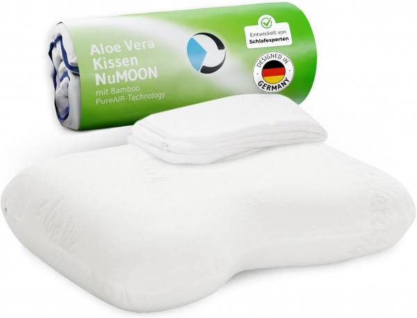 Third of Life NuMOON Nackenstützkissen mit Aloe-Vera-Bezug und Verpackung