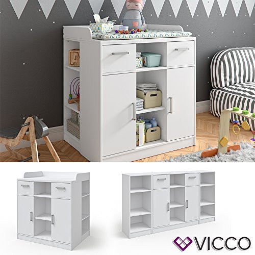 VICCO Anna Wickelkommode mit abnehmbarer Wickelauflage
