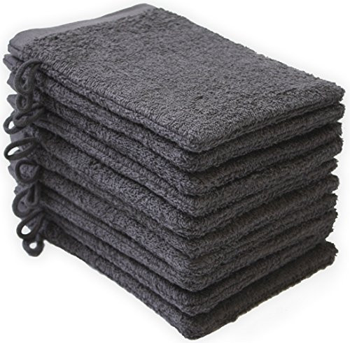 NatureMark Waschhandschuhe, Zehner-Pack, Anthrazit-Grau
