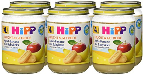 HiPP Apfel-Banane mit Babykeks, 6 × 190 g