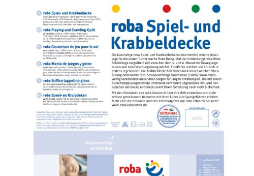 roba Krabbeldecke Jumbotwins, 100 × 100 cm
