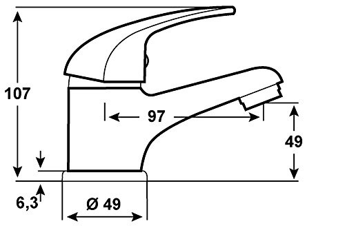 CON:P Piccolo SA840 Waschtisch-Einhebelmischer, Chrom