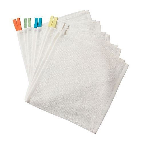 IKEA Krama Waschlappen, zehn Stück, weiß, 30 × 30 cm